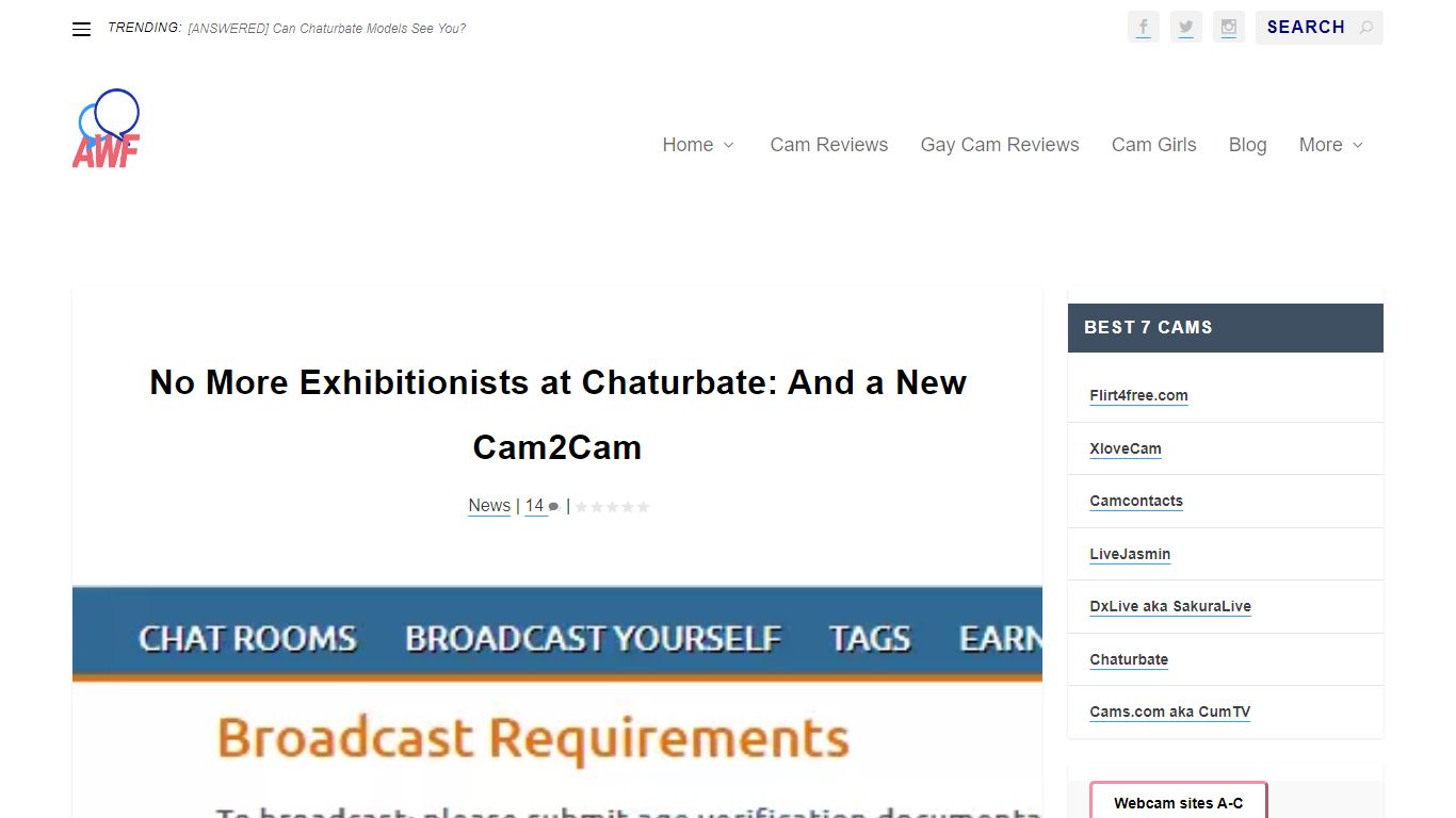 No More Exhibitionists at Chaturbate: And a New Cam2Cam